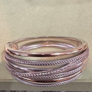 Brighton Silver and Gold Tone Layered Bracelet With Crystals